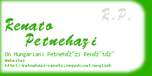 renato petnehazi business card